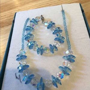 Crystal necklace and bracelet